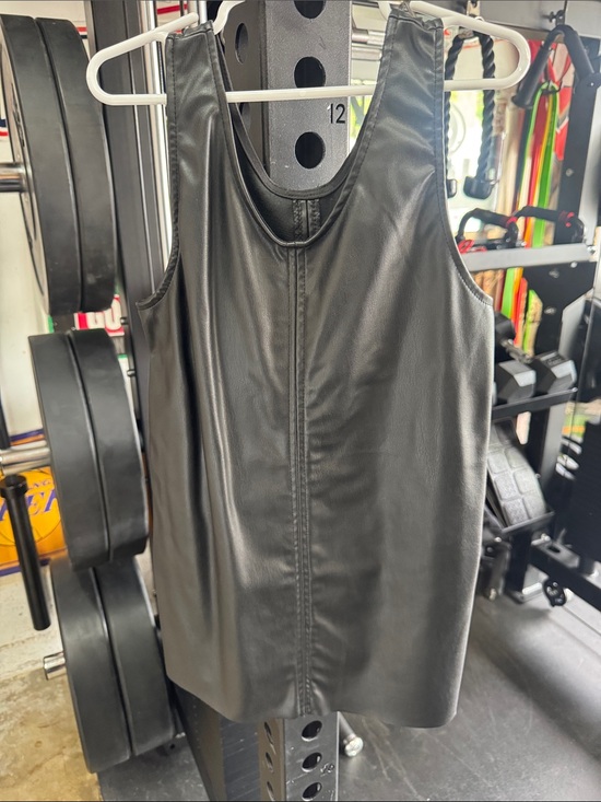 H&M Other - H&M Black Faux Leather Sleeveless Dress